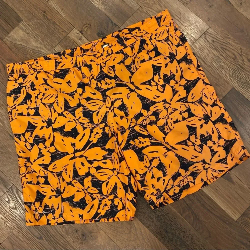 Eddie Bauer Orange Swim Board Shorts Size XL